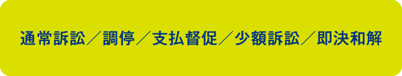 通常訴訟／調停／支払督促／少額訴訟／即決和解